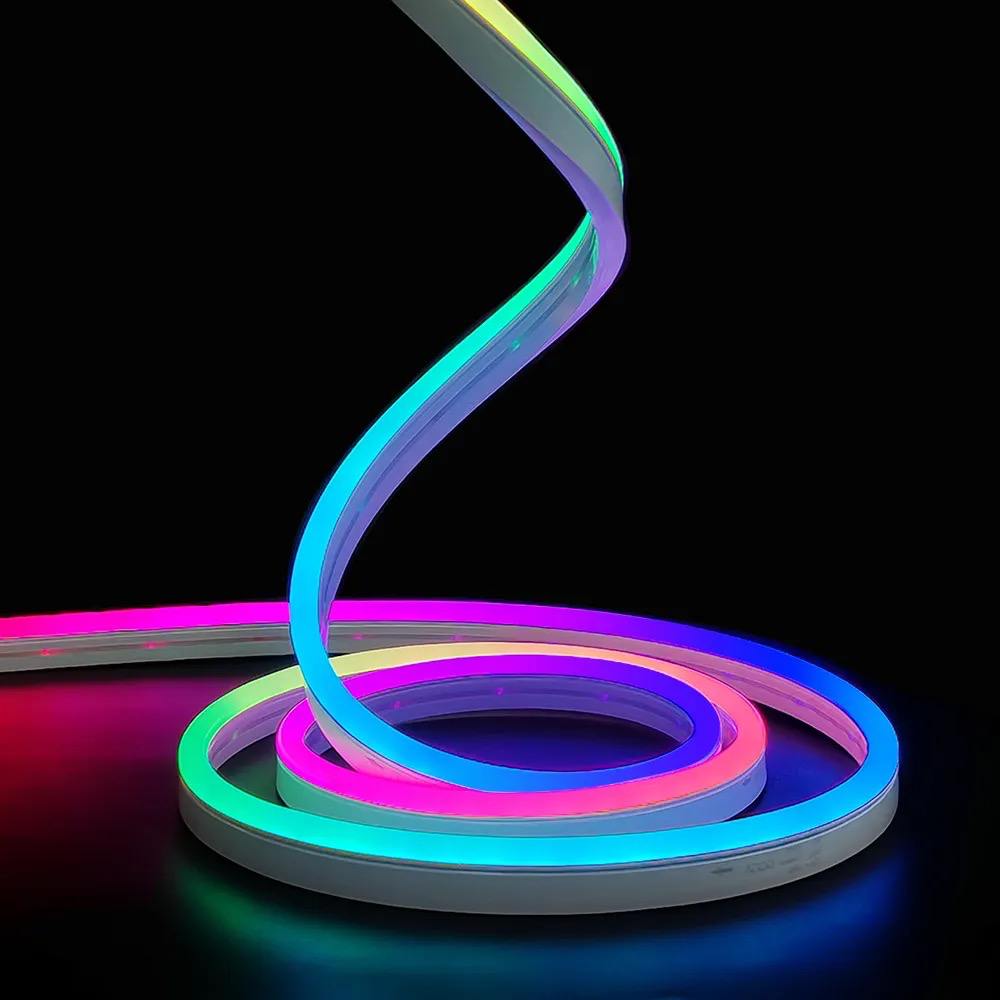 Гнучка Неонова RGB стрічка 5 метрів з bluetooth і пультом управлінняП
