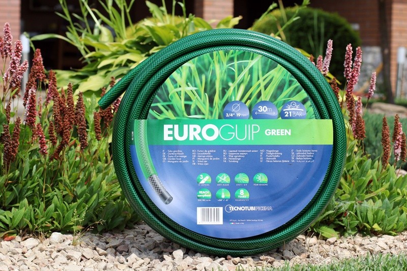 Шланг садовий Tecnotubi Euro Guip Green для поливу діаметр 1/2 дюйма, довжина 20 м+ брандспойт у подП