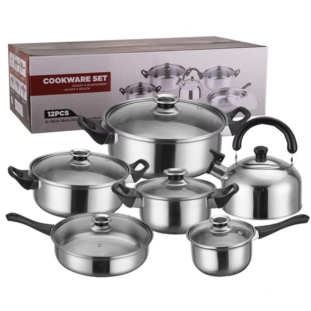 Набір посуду з нержавіючої сталі COOKWARE SET 12 предметівП